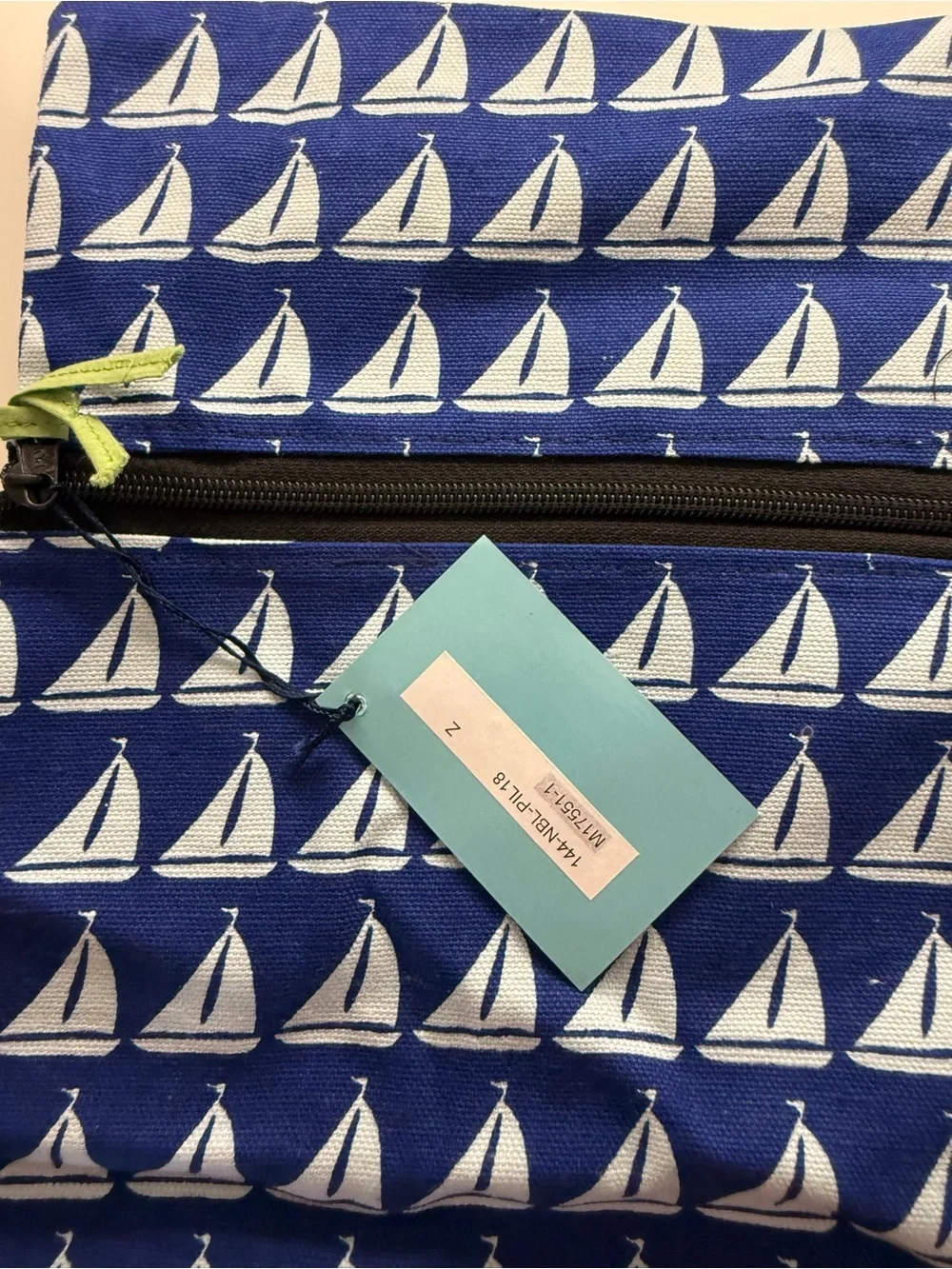 Malabar Bay Blue Sailboat Print Wet Bag